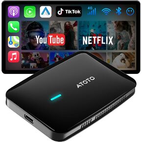 صندوق Magic AI Box، محول CarPlay/Android التلقائي اللاسلكي، صندوق فيديو السيارة يدعم بطاقة Netflix/YouTube/TikTok/TF، صندوق DriveChat AI الذكي مع نظام تحديد المواقع العالمي/بلوتوث مزدوج in Kuwait