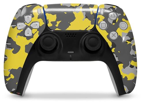 WraptorSkinz Skin Wrap compatible with Sony PS5 DualSense Controller WraptorCamo Old School Camouflage Camo Yellow (CONTROLLER NOT INCLUDED) in Saudi Arabia