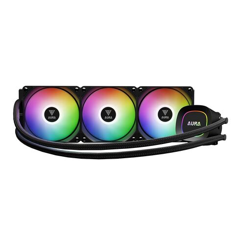GAMDIAS 360mm AIO CPU Cooler, ARGB Liquid Cooler with 3×120mm PWM Fans Up to 73.7CFM, All-in-One Water Cooling CPU Cooler for Intel LGA20XX/1851/1700/115X/1200 & AMD AM5/ AM4/ AM3, Aura GL360 LITE in Saudi Arabia