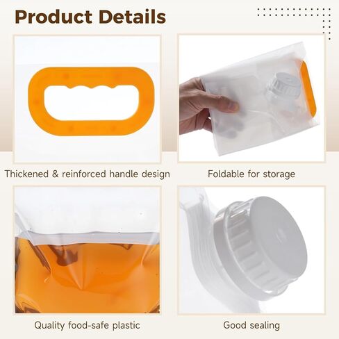 36 Pack Collapsible Water Storage Bags, 5L (1.32 Gallon) with Handle & Large Opening, Foldable Reusable for Camping, Hiking, Backpacking, and Emergency Use in Saudi Arabia