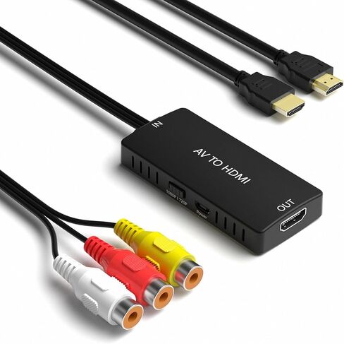 LVY RCA to HDMI Converter AV to HDMI Adapter Composite/CVBS to HDMI Video Audio Converter, Widely Compatible with Various RCA Equipment for N64, PS2, PC, Laptop, VHS, VCR, Camera DV ect. in Saudi Arabia