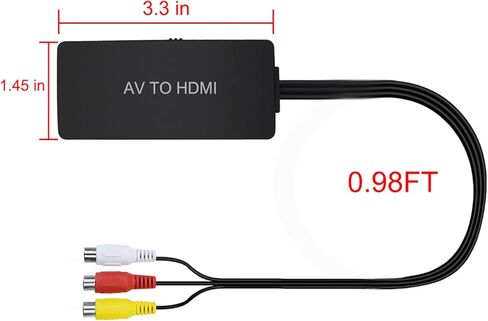 LVY RCA to HDMI Converter AV to HDMI Adapter Composite/CVBS to HDMI Video Audio Converter, Widely Compatible with Various RCA Equipment for N64, PS2, PC, Laptop, VHS, VCR, Camera DV ect. in Saudi Arabia