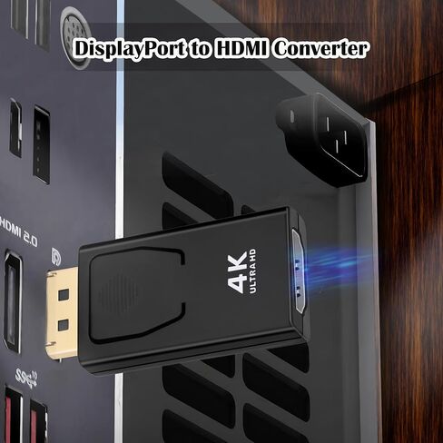4K DisplayPort to HDMI Converter, 4-Pack Gold Plated DP Male to HDMI Female Adapter Connector, Uni-Directional Adapter Supports 4K UHD 3840x2160@30Hz, for Laptop PC Monitor TV Projector in Saudi Arabia