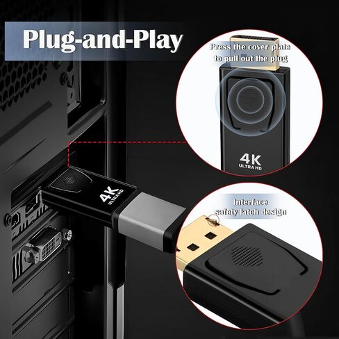4K DisplayPort to HDMI Converter, 4-Pack Gold Plated DP Male to HDMI Female Adapter Connector, Uni-Directional Adapter Supports 4K UHD 3840x2160@30Hz, for Laptop PC Monitor TV Projector in Saudi Arabia