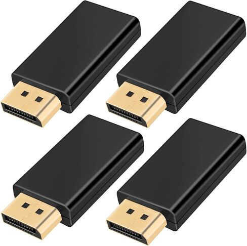 4K DisplayPort to HDMI Converter, 4-Pack Gold Plated DP Male to HDMI Female Adapter Connector, Uni-Directional Adapter Supports 4K UHD 3840x2160@30Hz, for Laptop PC Monitor TV Projector in Saudi Arabia