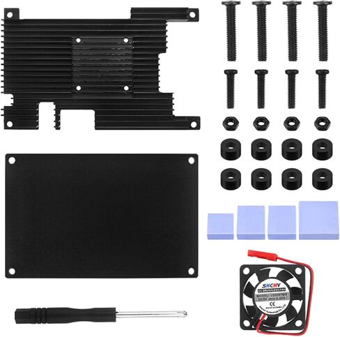 ZEZEFUFU Aluminum Case with Fan Active Passive Cooling Radiator Heatsink for Orange Pi 5 in Saudi Arabia