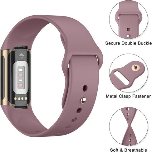 6 Pack for Fitbit Charge 6 Bands/Fitbit Charge 5 Band Women Men, Soft Silicone Waterproof Adjustable Sport Replacement Wristband Strap Compatible with Fitbit Charge 6 / Charge 5 Fitness Trackesr in Saudi Arabia