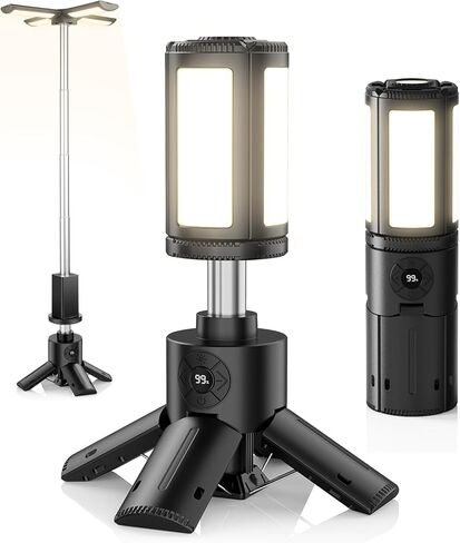 Telescopic Camping Lights with Stand, 14000mAh Rechargeable Camping Lantern,Portable Camping Light, IPX6 Waterproof, Dimmable Outdoor Tent Light for Emergency, Hiking, Fishing, Backyard in Saudi Arabia