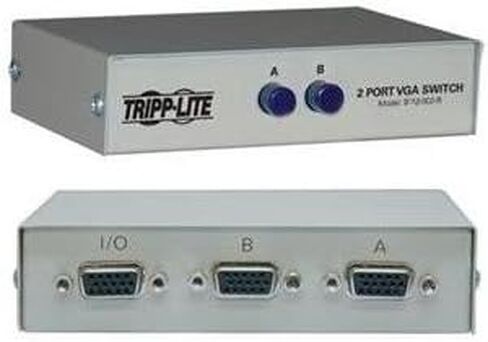 Tripp Lite Manual VGA/SVGA Monitor Switch 2 Ports External Wired Fullyshielded Rugged Metal Case in Saudi Arabia