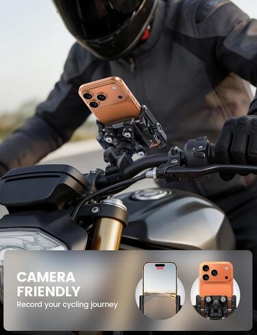 Lamicall Motorcycle Bike Phone Mount - [Upgrade Vibration Dampener] [Camera Friendly] Bike Phone Holder Handlebar Clamp, Bicycle Cell Phone Mount, iPhone 17 16 Pro Max, Galaxy S25 Ultra, 6-7.2" Phones in Saudi Arabia