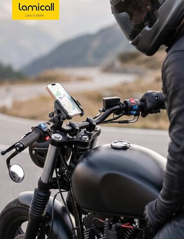 Lamicall Motorcycle Bike Phone Mount - [Upgrade Vibration Dampener] [Camera Friendly] Bike Phone Holder Handlebar Clamp, Bicycle Cell Phone Mount, iPhone 17 16 Pro Max, Galaxy S25 Ultra, 6-7.2" Phones in Saudi Arabia