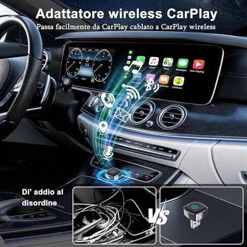 Wireless Carplay Adapter, Suitable for Vehicles Equipped with Cabled CarPlay, Plug and Play Feature enables Fast and Stable CarPlay Wireless Connection, Suitable for 800+ Vehicles in Saudi Arabia