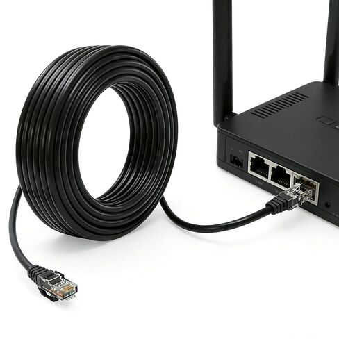 كابل إيثرنت Cat5e بطول 100 قدم، كابل PoE بطول 100 قدم مع وصلة RJ45 ذكر إلى أنثى ومقاومة للماء، كابل شبكة LAN عالي السرعة 1 جيجابت في الثانية متوافق مع Cat5 - كاميرا IP داخلية، جهاز توجيه - أسود (4 عبوات) in Kuwait