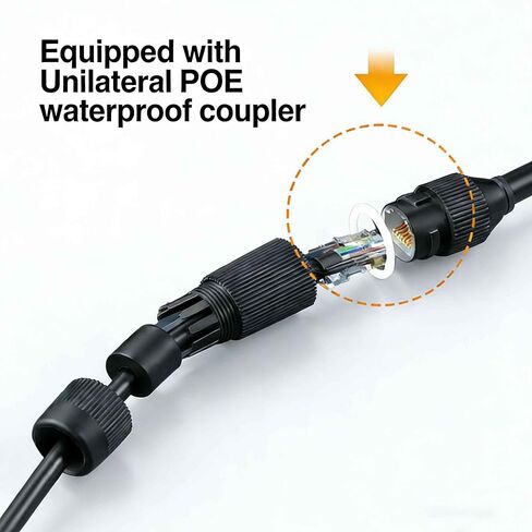 كابل إيثرنت Cat5e بطول 100 قدم، كابل PoE بطول 100 قدم مع وصلة RJ45 ذكر إلى أنثى ومقاومة للماء، كابل شبكة LAN عالي السرعة 1 جيجابت في الثانية متوافق مع Cat5 - كاميرا IP داخلية، جهاز توجيه - أسود (4 عبوات) in Kuwait
