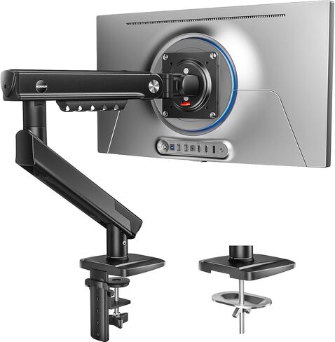 HUANUO FlowLift™ Pro Monitor Arm for 13–32" Screens, MechaSpring™ Monitor Mount, Fully-Adjustable Monitor Stand with Tilt/Swivel/Rotation, Tool-Free VESA Mount, C-Clamp/Grommet Base, Max Load 19.8 lbs in Saudi Arabia