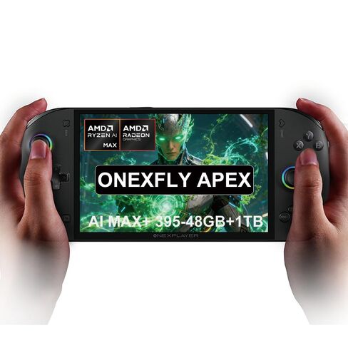 ONEXPLAYER ONEXFLY APEX Liquid-Cooled Gaming Handheld PC | AMD Ryzen AI Max+ 395 | 64GB LPDDR5X RAM | 2TB PCIe 4.0 SSD | 8"120Hz VRR H-IPS Display | 85Wh Swappable Battery | Windows 11 Portable Console in Kuwait