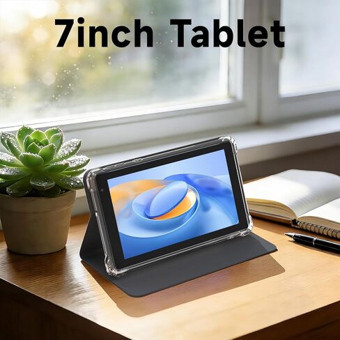 تابلت WUIUHOU مقاس 7 بوصة بنظام Android 15، تابلت مع حافظة، ذاكرة وصول عشوائي 8 جيجابايت (3 جيجابايت + 5 جيجابايت ممتدة) وذاكرة وصول عشوائي 32 جيجابايت، بطارية 3000 مللي أمبير في الساعة، كاميرا مزدوجة، علامة تبويب 2.4G/5G WiFi 6 - جهاز لوحي صغير محمول للع in Kuwait