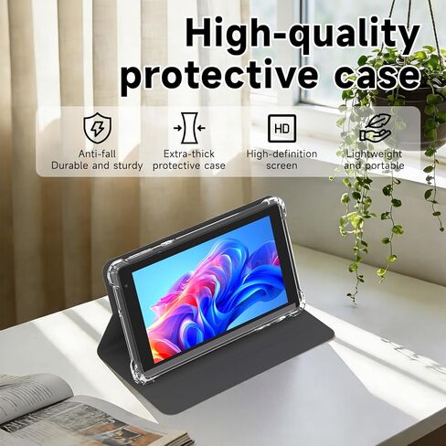 تابلت WUIUHOU مقاس 7 بوصة بنظام Android 15، تابلت مع حافظة، ذاكرة وصول عشوائي 8 جيجابايت (3 جيجابايت + 5 جيجابايت ممتدة) وذاكرة وصول عشوائي 32 جيجابايت، بطارية 3000 مللي أمبير في الساعة، كاميرا مزدوجة، علامة تبويب 2.4G/5G WiFi 6 - جهاز لوحي صغير محمول للع in Kuwait