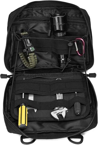 35L Tactical Backpack with Shoe Compartment & Molle Admin Pouch Combo – 1000D Water Resistant Military Backpack for Laptop 15.6" + Laser Cut EDC Tool Organizer Bag – Outdoor Hiking Gym Assault in Saudi Arabia