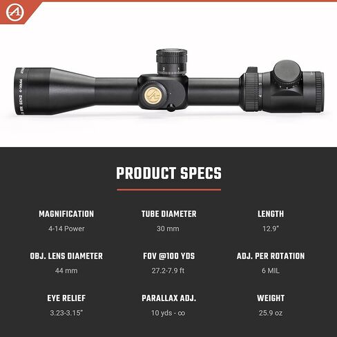 Athlon Optics 215029: Talos BTR 4-14X44, Gen2 Riflescope Direct Dial, Side Focus 30Mm Tube Ffp, Aplr2 Ffp Ir-Mil in Saudi Arabia