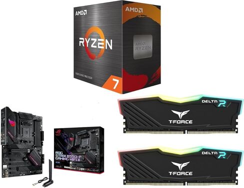 مجموعة ذاكرة اللوحة الأم لوحدة المعالجة المركزية Newegg - حزمة Ryzen 7 5800XT مع ROG Strix B550-F Gaming WiFi II وT-Force Delta RGB 16 جيجابايت (2 × 8 جيجابايت) DDR4 3200 in Kuwait