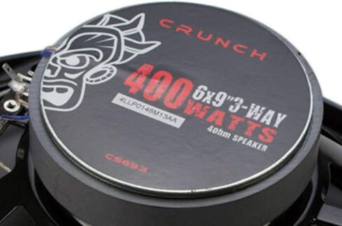 Crunch 400W 6x9 3 Way Coaxial Speakers, 1 Pair Bundled with QPower 2 Pack Angled Style 6x9 Car Speaker Box Enclosure - Audio Equipment for Vehicles in Saudi Arabia