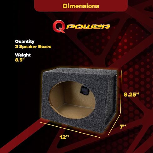 Crunch 400W 6x9 3 Way Coaxial Speakers, 1 Pair Bundled with QPower 2 Pack Angled Style 6x9 Car Speaker Box Enclosure - Audio Equipment for Vehicles in Saudi Arabia
