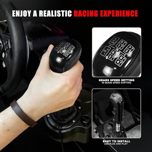 Rogierra USB American Truck Simulator Shifter, Gearshift Knob Compatible with ATS & ETS2 Games, PC Sim Racing Shifter Compatible with Logitech G27 G29 G920 Thrustmaster TH8A Fanatec in Saudi Arabia