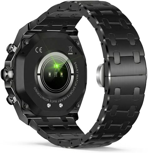 ساعة ALPHAGEAR Chief الذكية لهواتف iPhone وAndroid، ساعة ذكية هجينة (الرد/إجراء مكالمة)، متتبع الصحة مع شاشة AMOLED مقاس 1.43 بوصة، بطارية تدوم من 10 إلى 14 يومًا، شهادة IP67 (رمادي داكن) in Kuwait