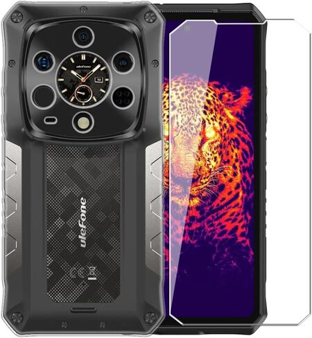 Case for Ulefone Armor 28 Ultra + Glass Screen Protector Tempered Film - Transparent Silicone Soft Flexible Bumper Shockproof TPU Protective Cover Shell (Clear) in Saudi Arabia