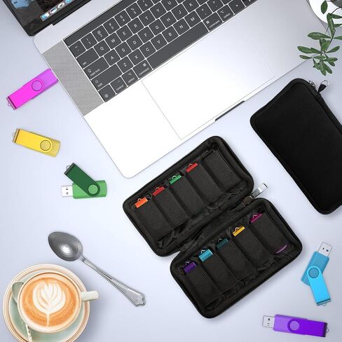 Flash Drive Case, USB Drive Holder, Storage Bag for Thumb Drive, Light Weight and Easy to Put into Handbag, Protect and Store Small Items, 10 Slots Electronic Accessories Organizer in Saudi Arabia