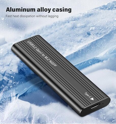 محول حاوية M.2 SATA SSD، USB3.2 Gen1 5 جيجابت في الثانية SATA NGFF B-Key/B&M Key SSD قارئ SSD مع حواف UASP، لـ 2230 2242 2260 2280 SSDs in Saudi Arabia