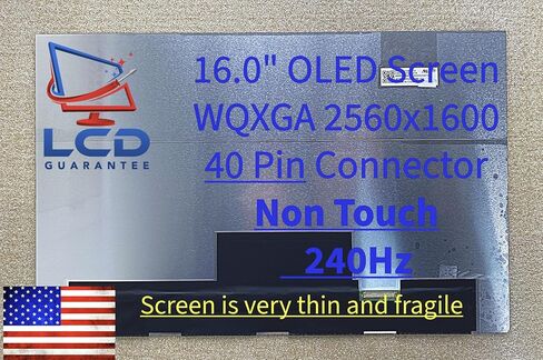 استبدال شاشة الكمبيوتر المحمول OLED لجهاز Legion Pro 7 16IAX10H وLegion 7 16IAX10 16 بوصة WQXGA 2.5K 240 هرتز غير تعمل باللمس (83F5006GUS) in Kuwait