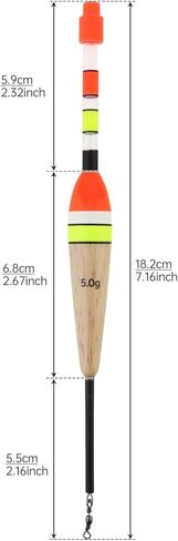 4pcs Fishing Bobbers Floats, Balsa Wood Body Spring Fishing Floats and Bobbers, Oval High Sensitive for Crappie Bluegill Trout Bass Catfish in Saudi Arabia