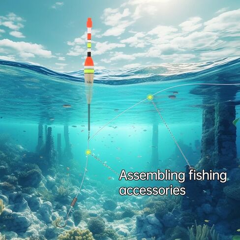 4pcs Fishing Bobbers Floats, Balsa Wood Body Spring Fishing Floats and Bobbers, Oval High Sensitive for Crappie Bluegill Trout Bass Catfish in Saudi Arabia