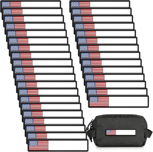 30 Pack Tactical PVC Writable ID Patches Name Number Tag with Hook and Loop Patches Ammo Size Pistol Model Tool Classification for Tactical Backpacks Hats Bags Vests Jackets in Saudi Arabia