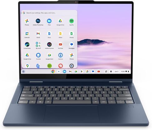 Lenovo Chromebook Plus 2-in-1 - Lightweight Laptop - Google Gemini - Intel® N355 CPU - 14" WUXGA IPS Touchscreen Display - 8GB RAM - 256GB UFS Storage - Integrated Intel® Graphics - Fingerprint reader in Saudi Arabia