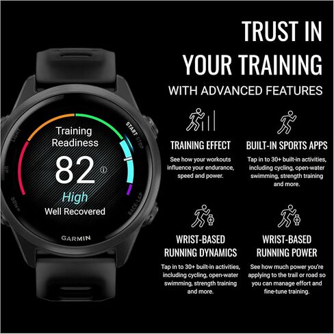 ساعة Garmin Forerunner 570 الذكية للجري مقاس 42 مم بنظام تحديد المواقع العالمي (حزام رمادي/أسود) مع حامل وكابل شحن وشاحن سيارة (3 قطع) in Kuwait