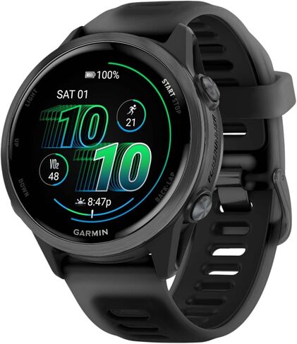 ساعة Garmin Forerunner 570 الذكية للجري مقاس 42 مم بنظام تحديد المواقع العالمي (حزام رمادي/أسود) مع حامل وكابل شحن وشاحن سيارة (3 قطع) in Kuwait
