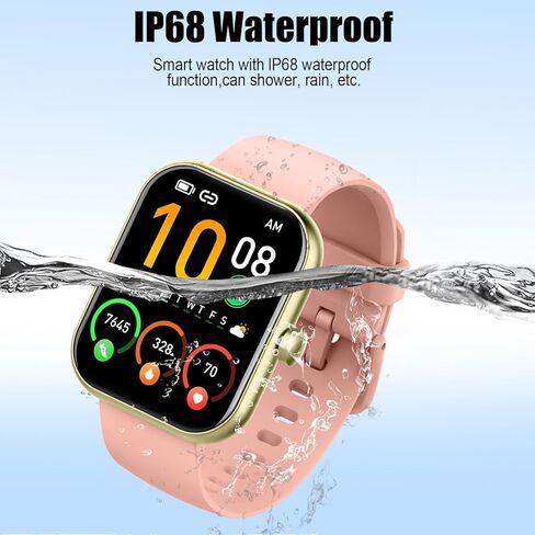 Smart Watch for Men Women, 1.96" HD Fitness Tracker Running Watch (Answer/Make Call), IP68 Waterproof,Pedometer, Sleep/Step/Activity/Heart Rate Monitor,110+ Sport Mode Smartwatch for iOS Android,Pink in Saudi Arabia
