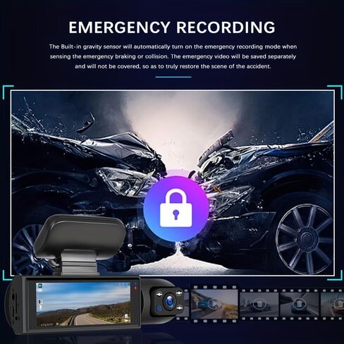 1 Set 1080P Dual Camera Dash Cam for Cars, Front and Inside, IR Night Vision Loop Recording Wide Angle Car DVR Camera with IPS Screen Dual Lens Car Dashboard Video Cam As a Gift, Without Battery in Saudi Arabia