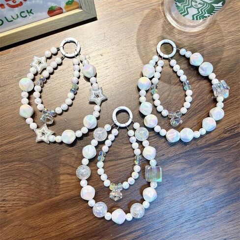 Beaded Camera Wrist Strap, Cute Phone Charms Strap, Pearl Bracelet Wrist Strap, Phone Keychain Decoration for Wallet in Saudi Arabia