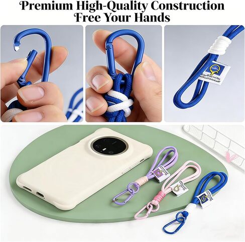6 Pack Colorful Phone Lanyard Wrist Strap, Anti-Lost DIY Universal Strap with Tether Tabs, Multifunctional for Outdoor Travel Workout, Great Holiday Gifts, Festival Daily Gift Accessories in Saudi Arabia