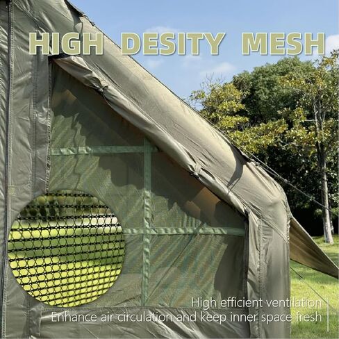 Inflatable Tent with Panoramic Skylight, 8-10 Person 4 Season Waterproof Oxford Blow Up Tent for Family Camping, PVC Air Beam Instant Setup with Dual-Room & Mesh Window, Includes Pump, Stakes in Saudi Arabia