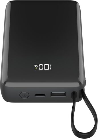 Portable Charger Power Bank 50000mAh, 22.5W Fast Charging Portable Charger with Built-in Cables, Travel Camping 4 Outputs External Battery Pack, LED Display for iPhone, Android, iPad, Black in Saudi Arabia