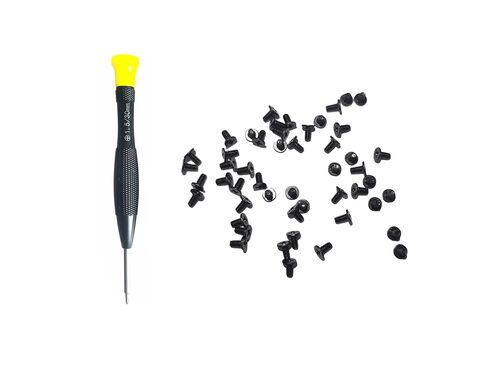 50-Piece M2x4mm Screws + Screwdriver Kit, Suitable for Laptop, PC, Fan Switch, Flat Head Cross Recessed Screw, Black in Saudi Arabia