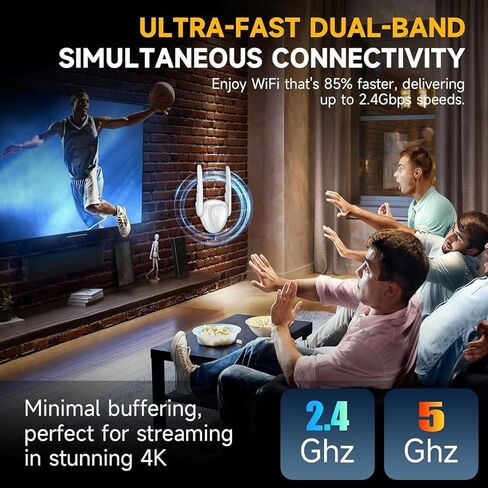 2026 Mesh AX3000 WiFi 6 معزز إشارة موسع للمنزل، نطاق يصل إلى 20 كيلو متر مربع، مكرر إنترنت لاسلكي بسرعة 3000 ميجا بت في الثانية، مكبر إشارة ثنائي النطاق مع منفذ جيجابت إيثرنت، موسع واي فاي أسرع 10 مرات in Kuwait