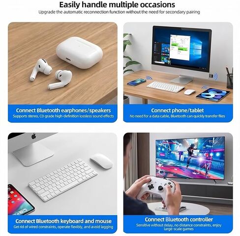 AX900 USB WiFi 6 Adapter, Bluetooth 5.4 Dual Band Wireless Network Card, 600Mbps Gigabit High-Speed USB Receiver with AP Mode for PC Desktop Laptop in Saudi Arabia