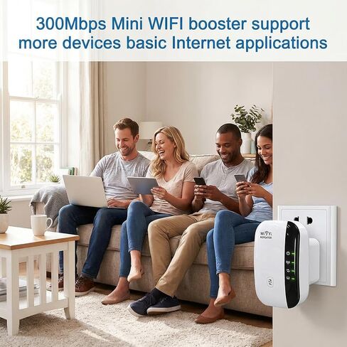 Fast WiFi Extender, Signal Booster for Home, Long Range WiFi Repeater Up to 1614 sq.ft Coverage, Easy Set Up WiFi Repeater Wireless Signal Booster with Ethernet Port for Indoor/Outdoor (US, White) in Saudi Arabia