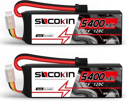 SOCOKIN 4S Lipo Battery 5500mAh 14.8V 120C مع T Deans Plug حافظة صلبة لشاحنة سيارة RC تانك RC عربات التي تجرها الدواب تروجي RC نموذج سباق هواية (2 حزمة) in Kuwait